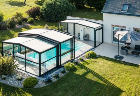 Abri de piscine haut adossé Rénoval