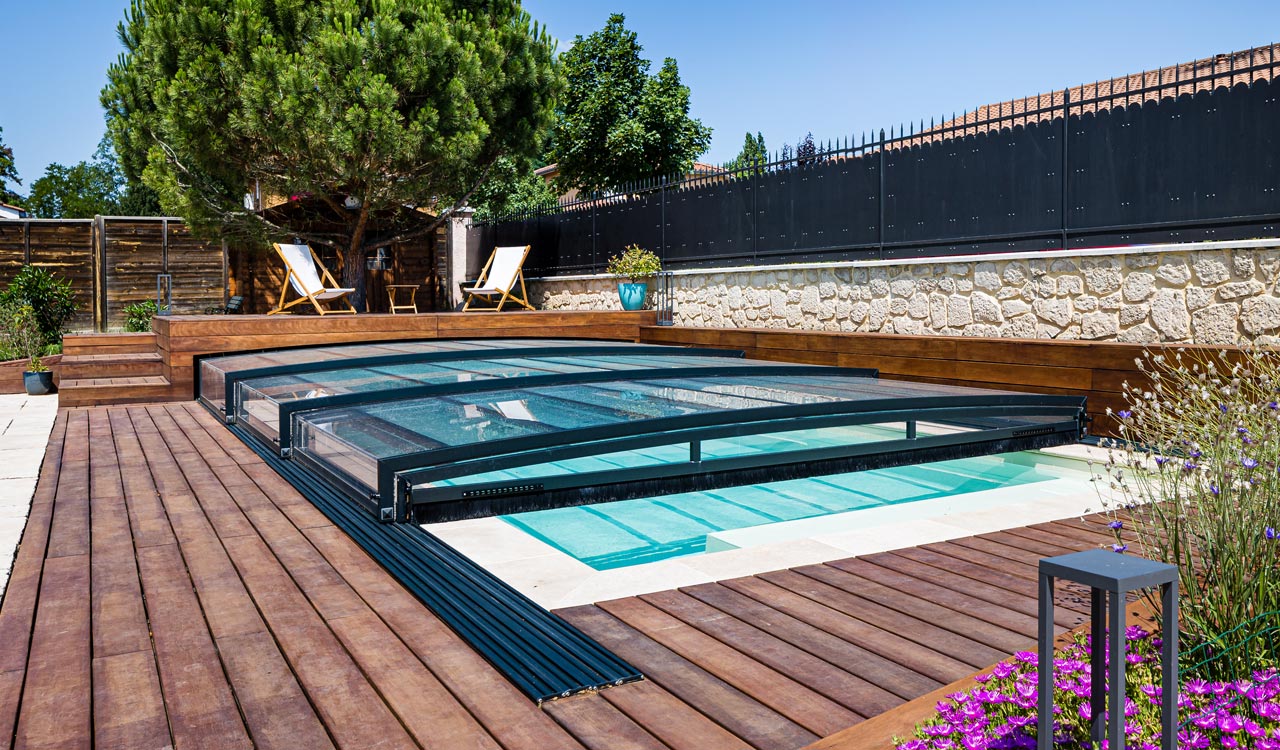 Abri de piscine semi-plat Rénoval