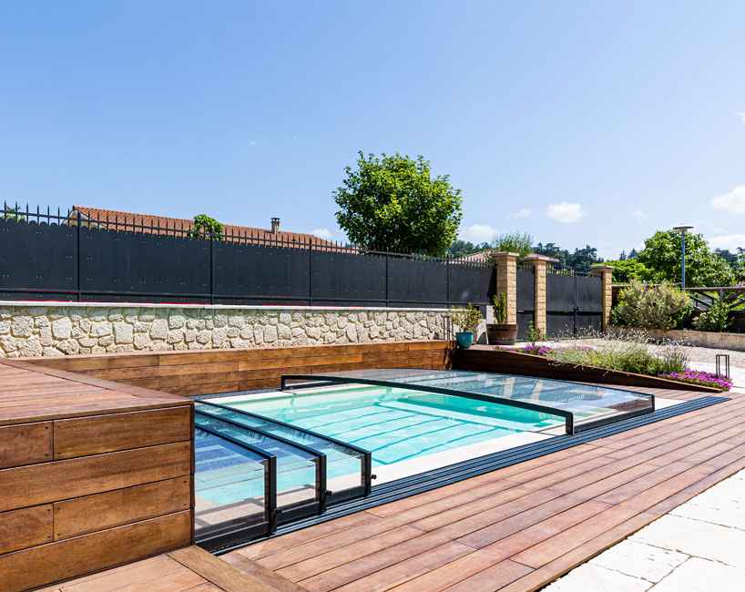 Abri piscine semi-plat Confort - piscine 3 x 6 m
