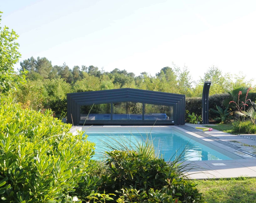 Abri piscine mi-haut Prestige - piscine 4 x 8 m